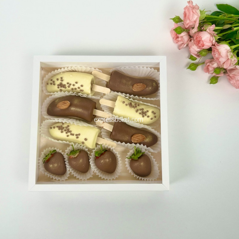 Набор клубника и бананы в шоколаде 3